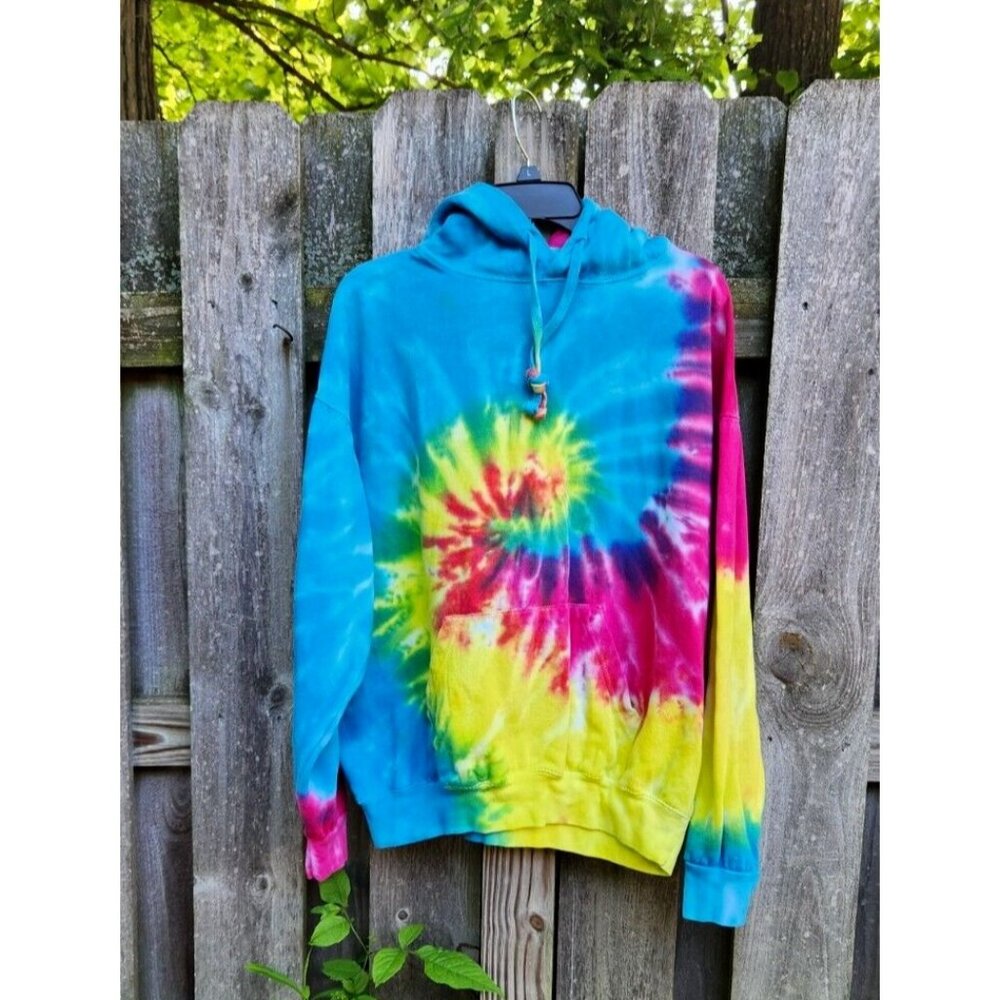 Tie Dye Hooded Sweatshirt Adult Unisex Large Colortone